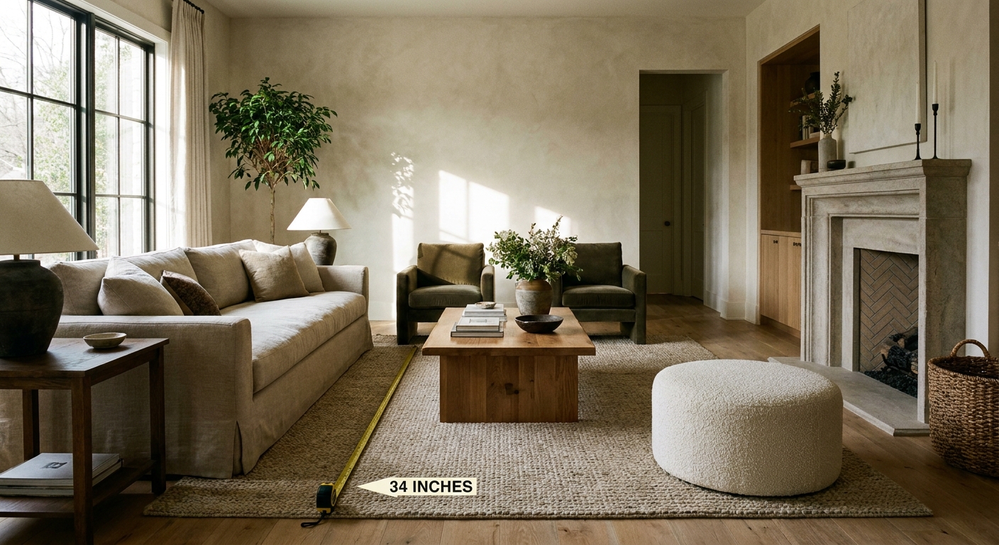 Why 30 to 36 inch circulation paths matter in luxury living room plans
