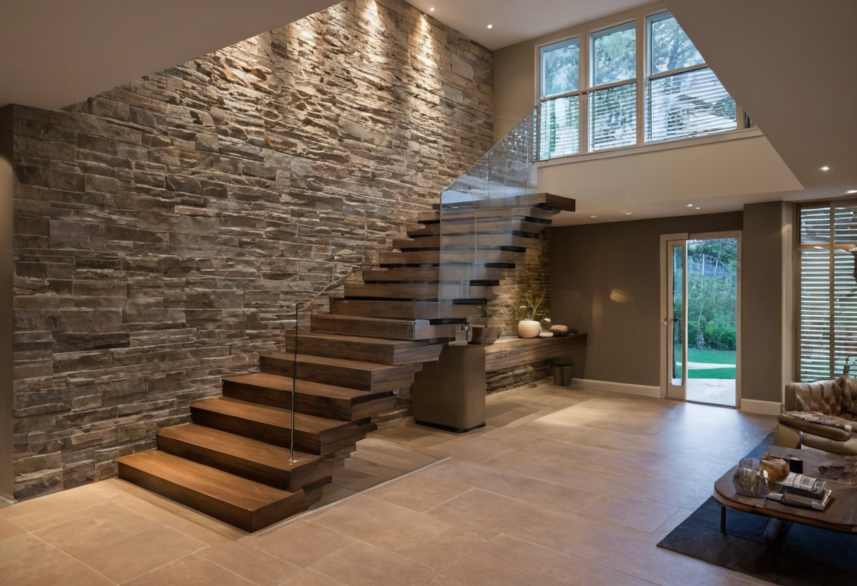 Luxury interior image showing What dimensions make a luxury residential staircase comfortable and code-aware