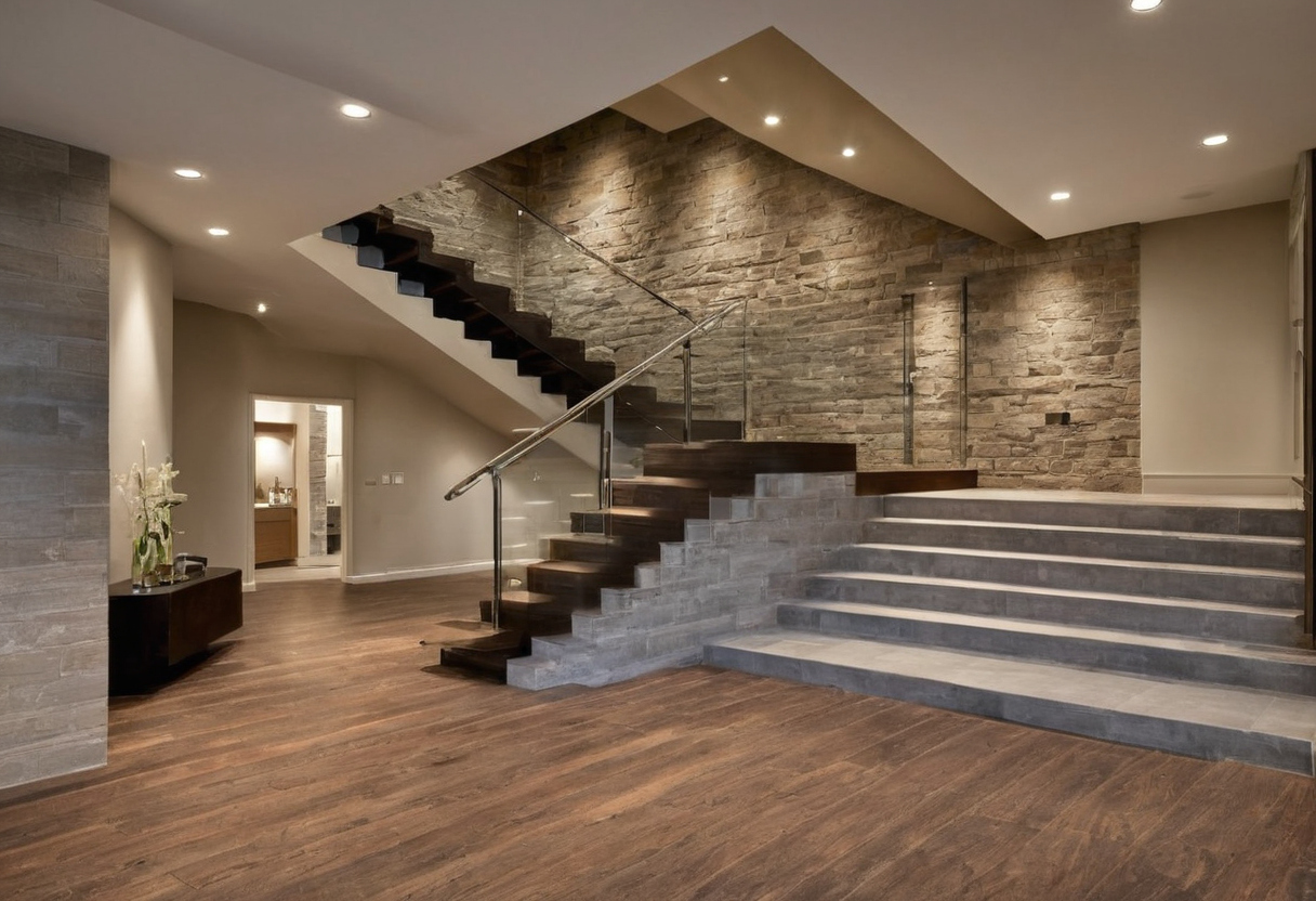 Luxury stair materials change slip resistance, acoustics, edge durability, and maintenance shown in a luxury residential interior