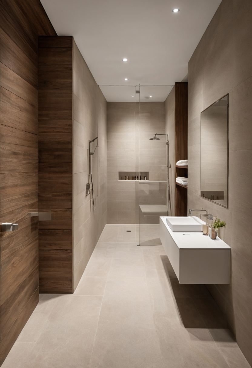Luxury interior image showing Can a luxury bathroom layout improve without moving every drain